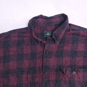 GH Bass & Co Buffalo Check Flannel Casual Button Up Shirt Mens Size L Red Black